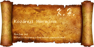 Kozányi Hermina névjegykártya