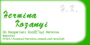 hermina kozanyi business card